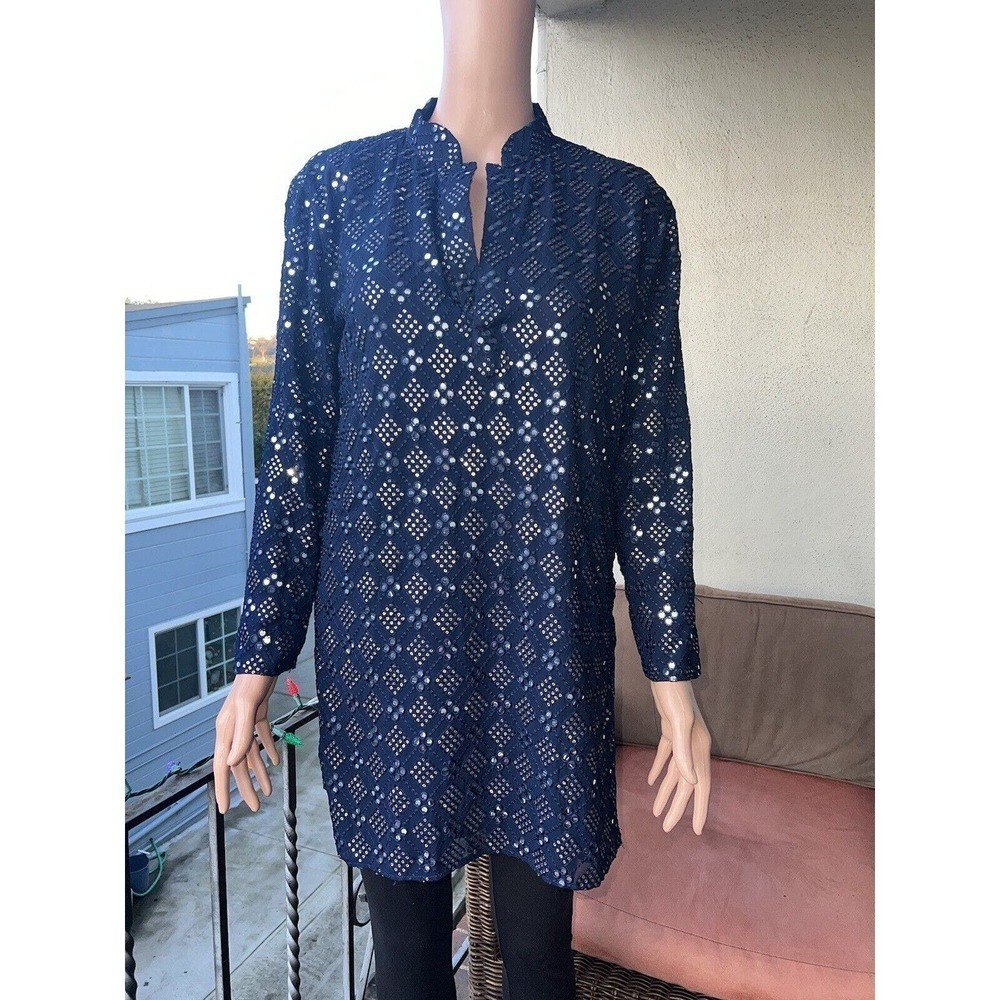 Cute Off brand Women's Blue Sparky Tunic Size: 14
